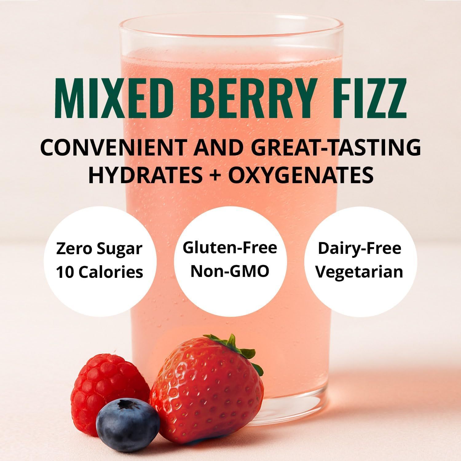Communicates multiple health and dietary benefits of the beverage in a segmented layout, reassuring shoppers that the product is convenient, great-tasting, and suitable for various dietary…