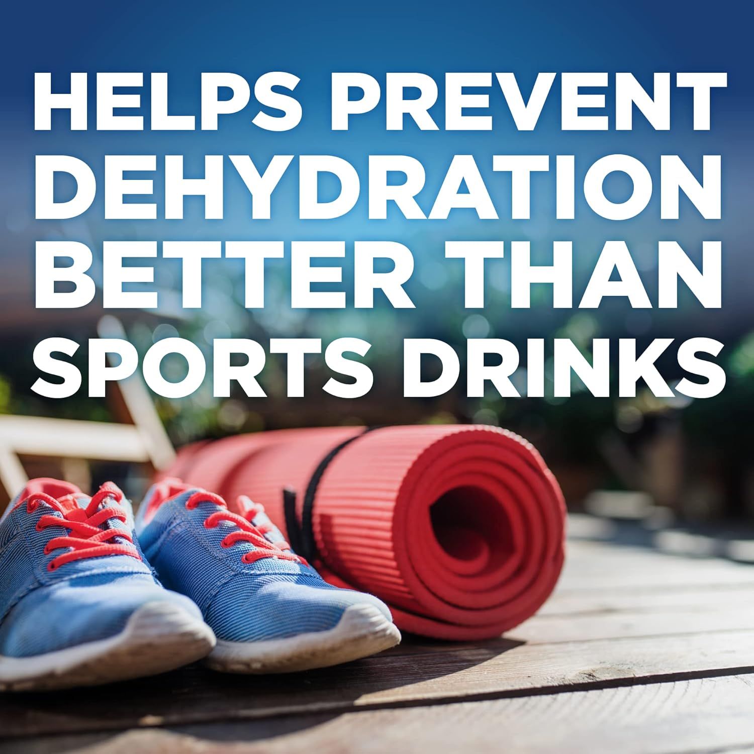 Communicates that this product prevents dehydration more effectively than competing sports drinks, positioning it as a superior alternative for athletic…