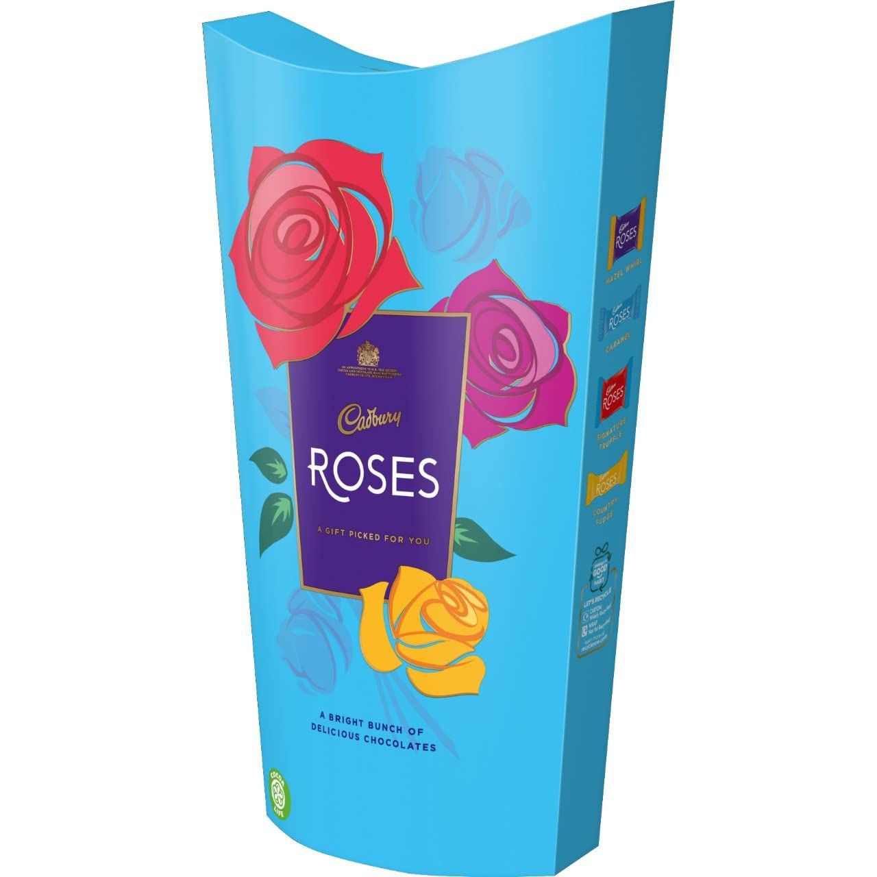 Positions the product as a gift option with decorative rose graphics and the tagline 'A gift picked for you,' making it suitable for gifting occasions.