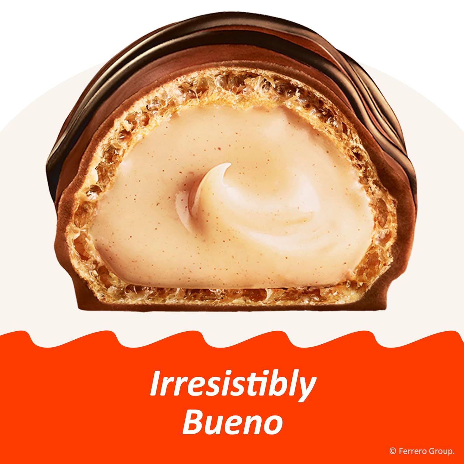 Shows the internal structure and layers of the chocolate product to highlight the creamy filling and quality ingredients, enticing shoppers with a visual of what's inside.