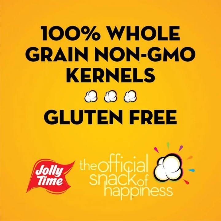 Communicates the product's health-conscious and quality attributes (non-GMO, gluten-free, whole grain) to reassure shoppers about ingredient safety and dietary compatibility. Reinforces the Jolly…