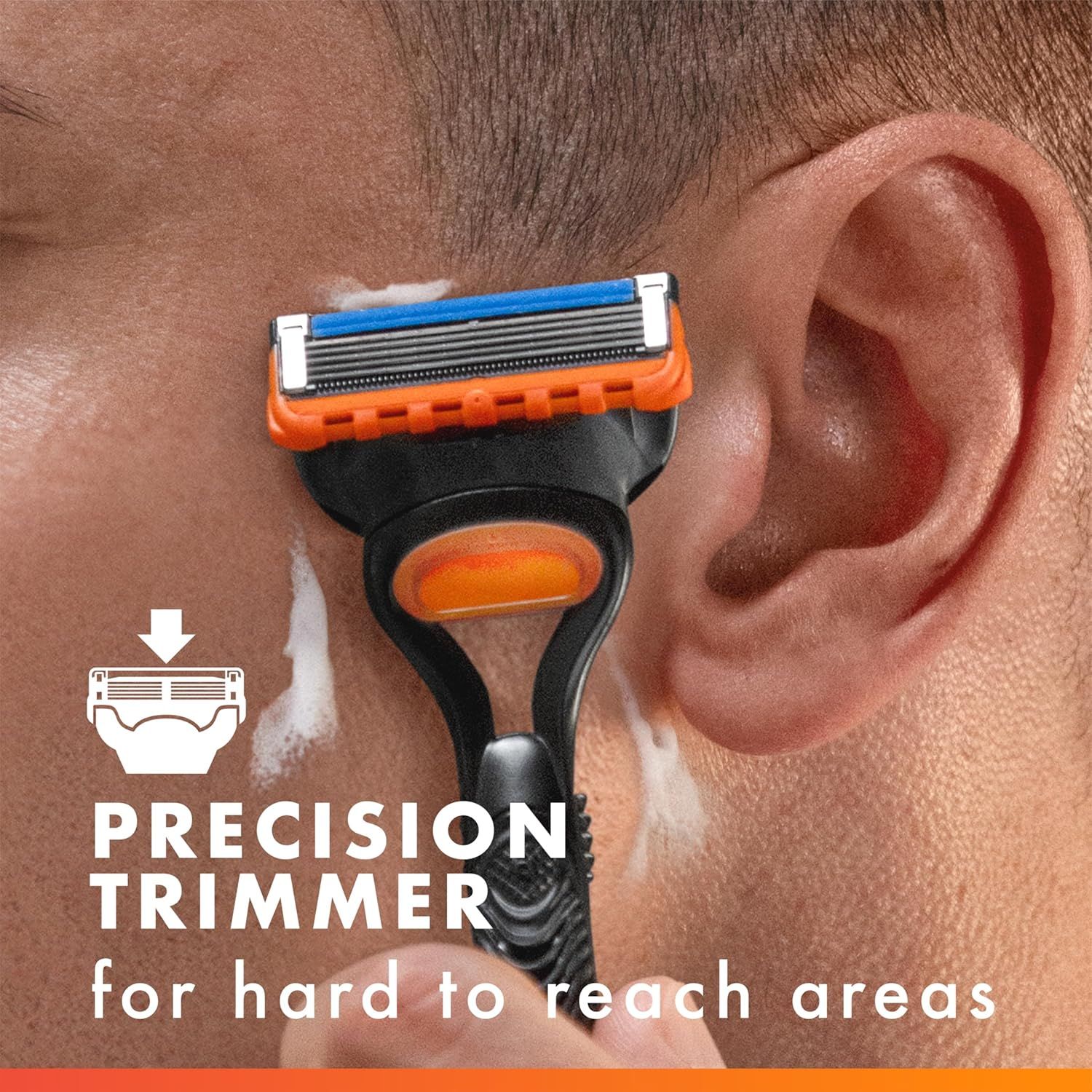 Highlights the precision trimmer attachment designed specifically for hard-to-reach areas like around the ears, reassuring shoppers of its specialized…