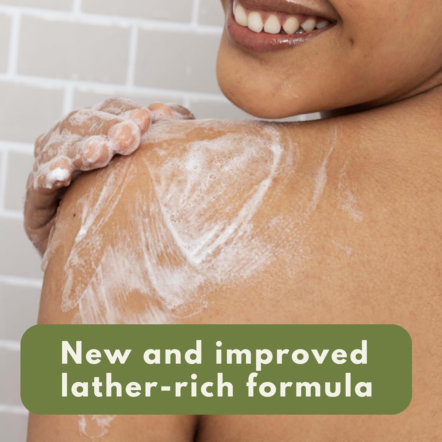 Communicates that the product has been improved with a new lather-rich formula, reassuring shoppers of enhanced performance and luxurious application…