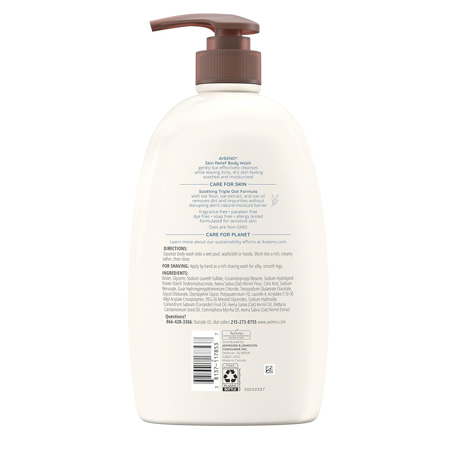 Shows the back of the product bottle with full ingredient list, directions, and product information for shoppers who want detailed information before purchase.