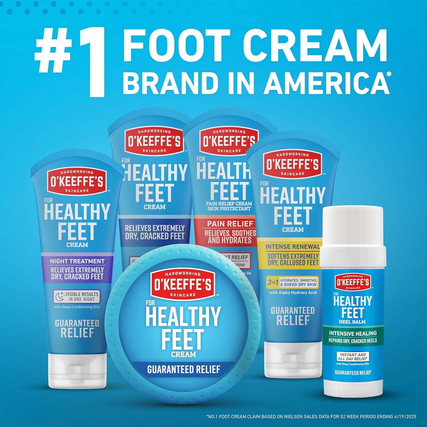 Communicates the brand's market leadership position and showcases the full O'Keeffe's foot care product portfolio to help shoppers understand the range of…