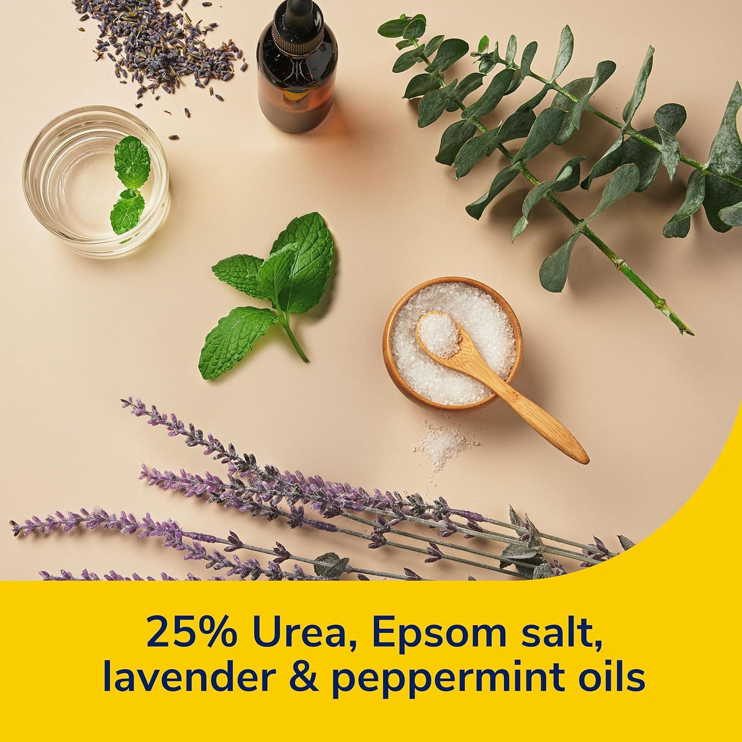 Communicates the product's natural ingredient composition to reassure shoppers about quality and effectiveness through a visually appealing ingredient showcase.