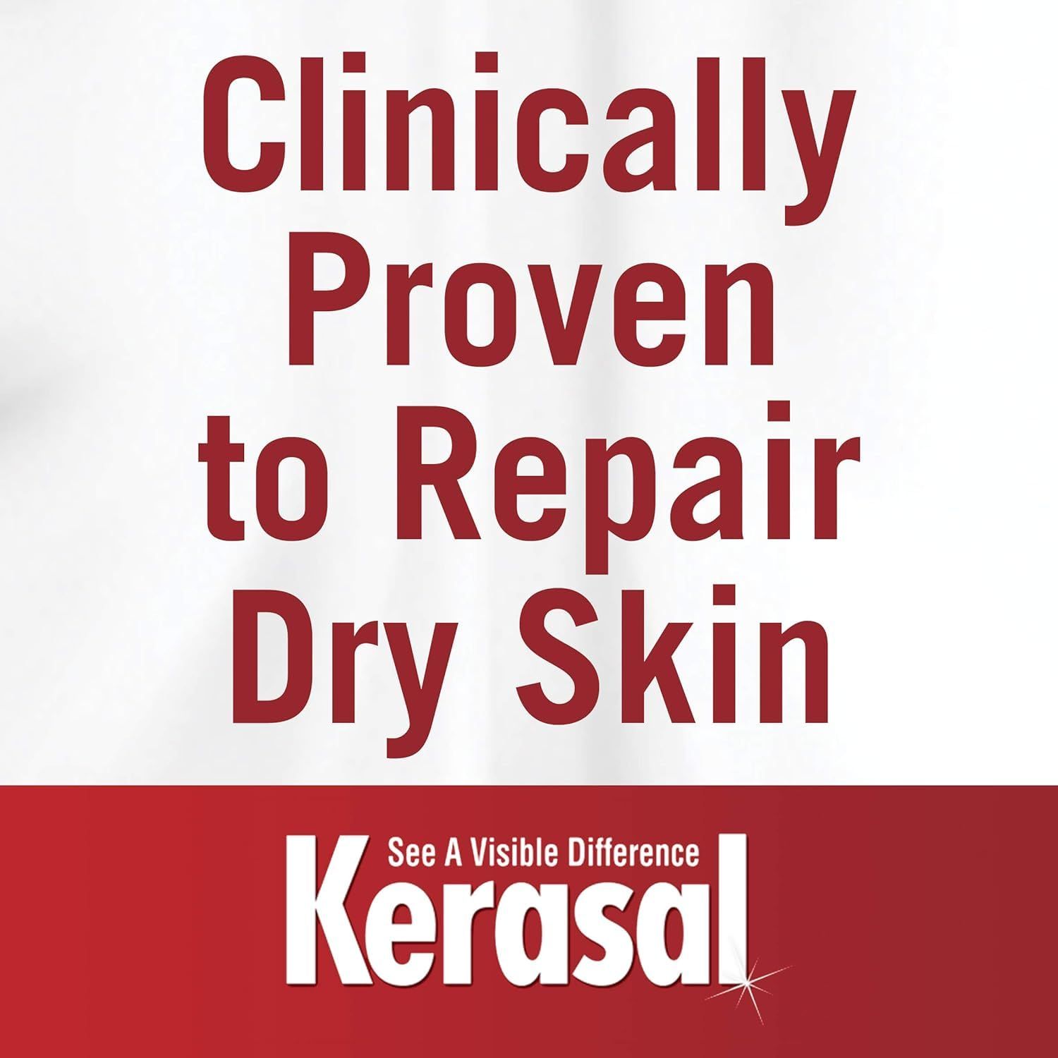 Communicates that the product is clinically proven to repair dry skin, providing scientific credibility and reassurance to shoppers seeking effective skincare…