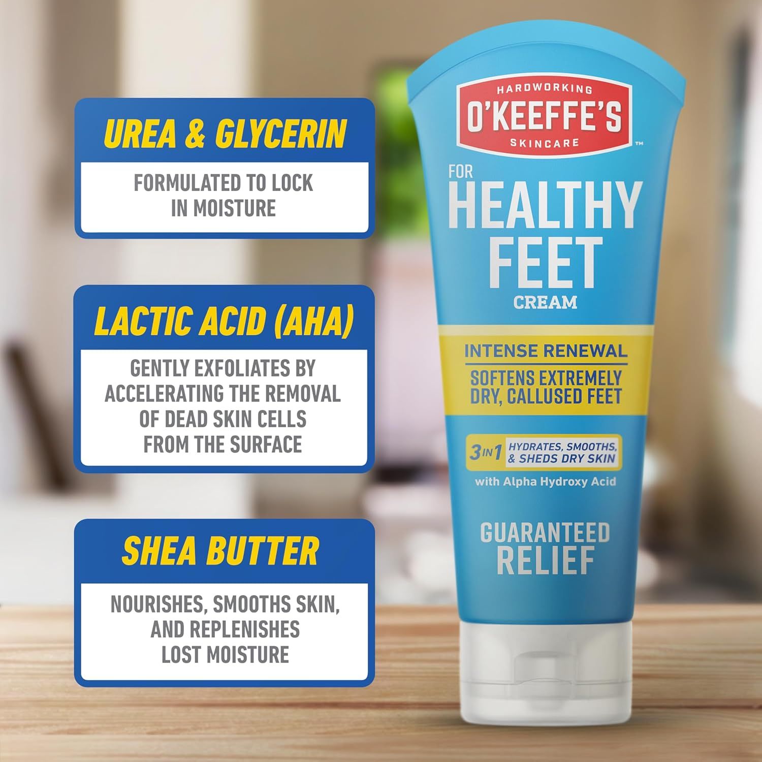 Breaks down the key ingredients in the foot cream and explains what each component does, helping shoppers understand the formulation and how it delivers moisture, exfoliation, and nourishment.