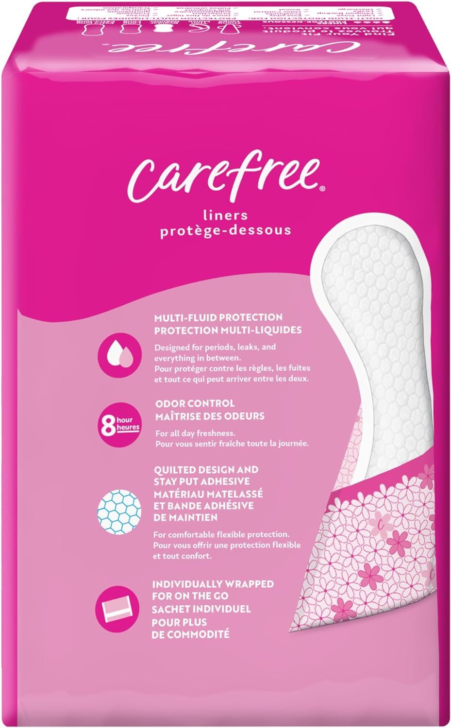 Communicates multiple distinct benefits of the product in a segmented layout with icons and text blocks, showing shoppers why this liner is effective for…