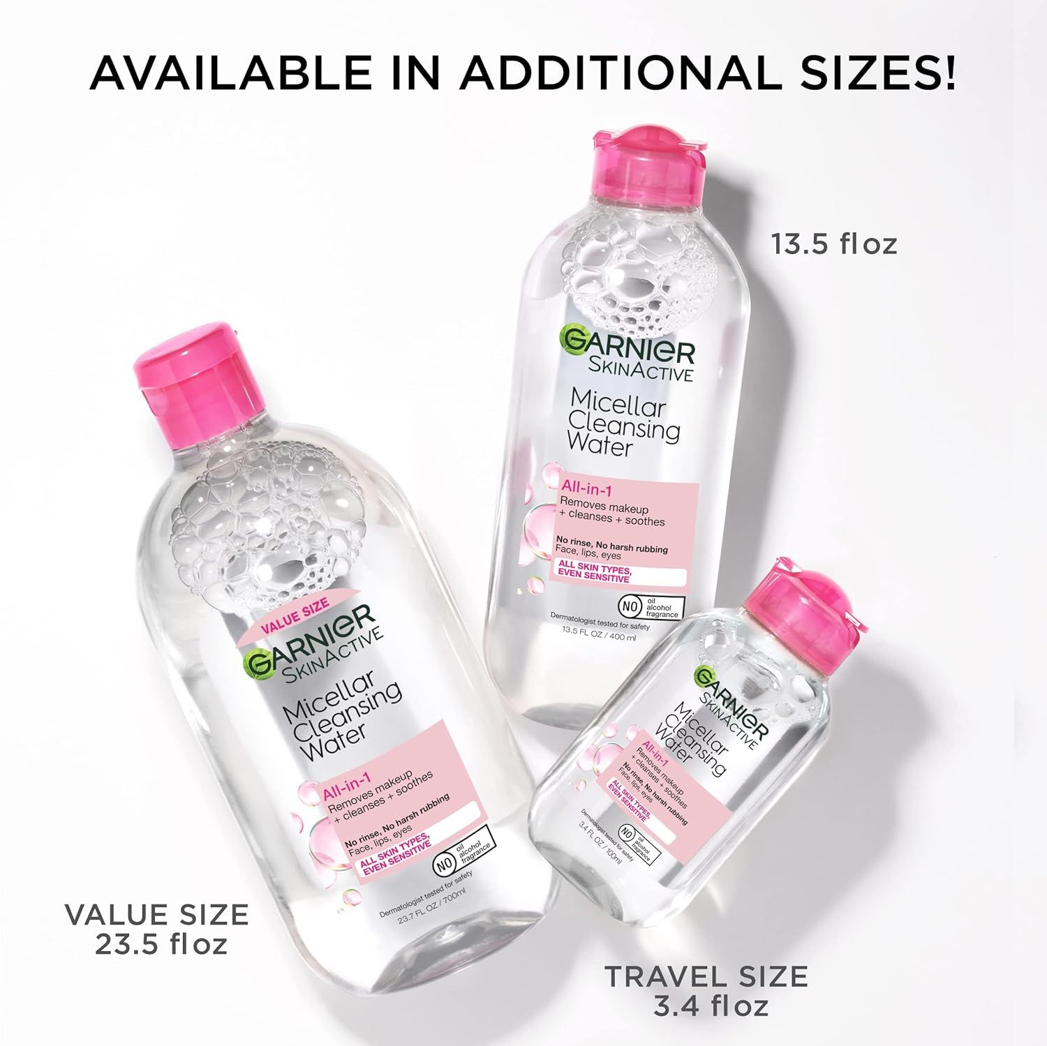 Shows shoppers the different size options available for the same product, helping them choose the right size for their needs (travel, value, or standard).