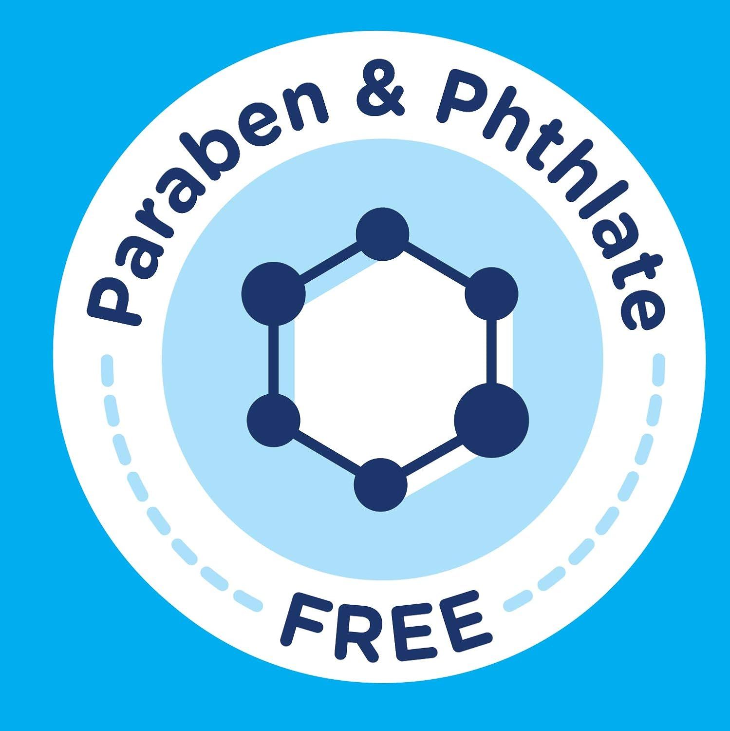 Communicates that the product is free from harmful chemicals (parabens and phthalates), reassuring health-conscious shoppers about product safety.