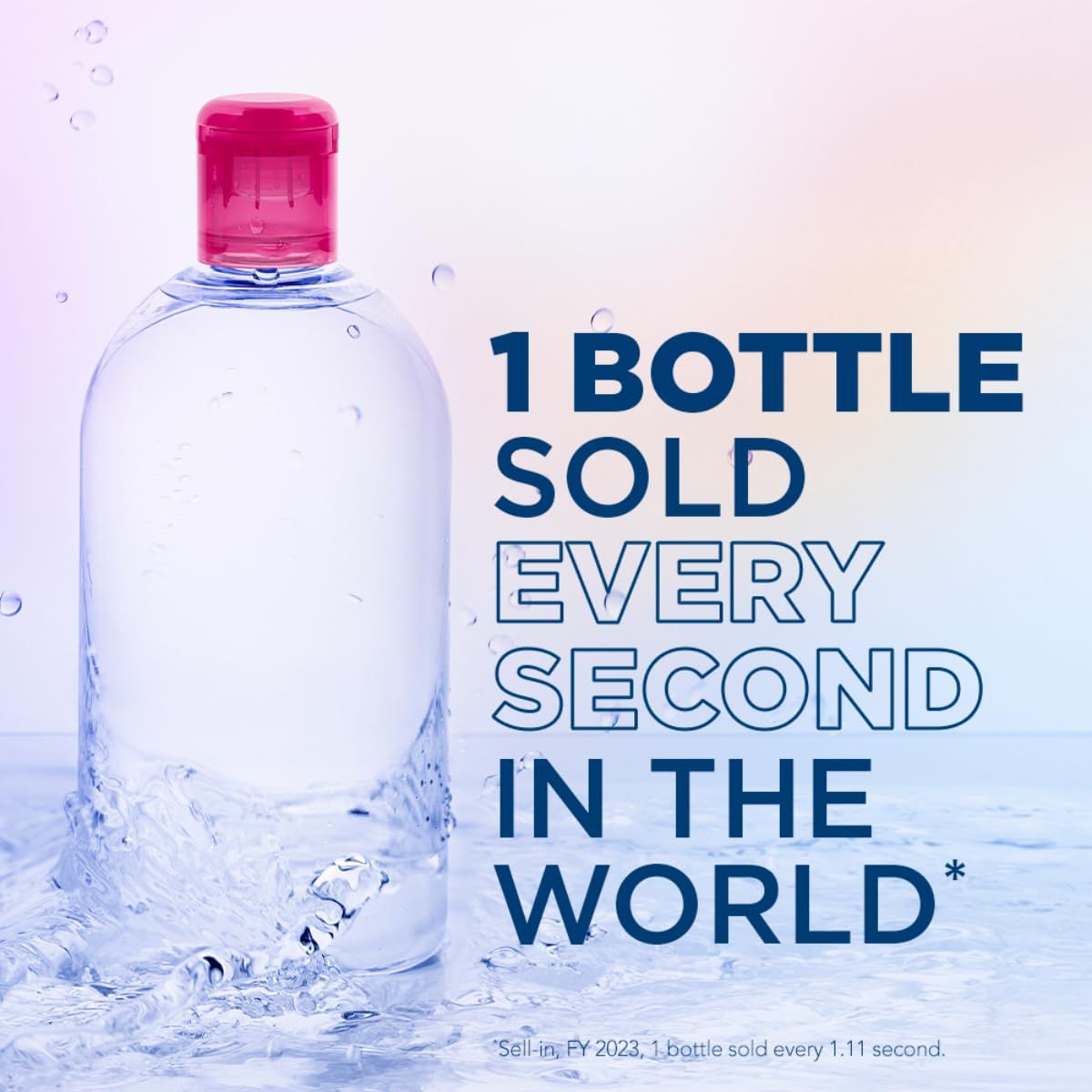 Communicates the product's exceptional market success and popularity by highlighting the impressive sales rate of one bottle sold every second worldwide, building trust and social proof through…