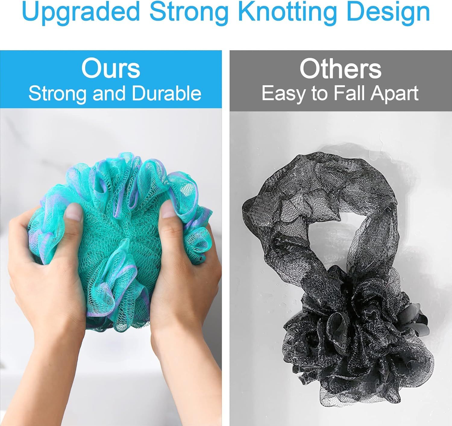 Demonstrates the product's superior durability and construction quality compared to competing products by showing a side-by-side visual comparison of how well each holds up.