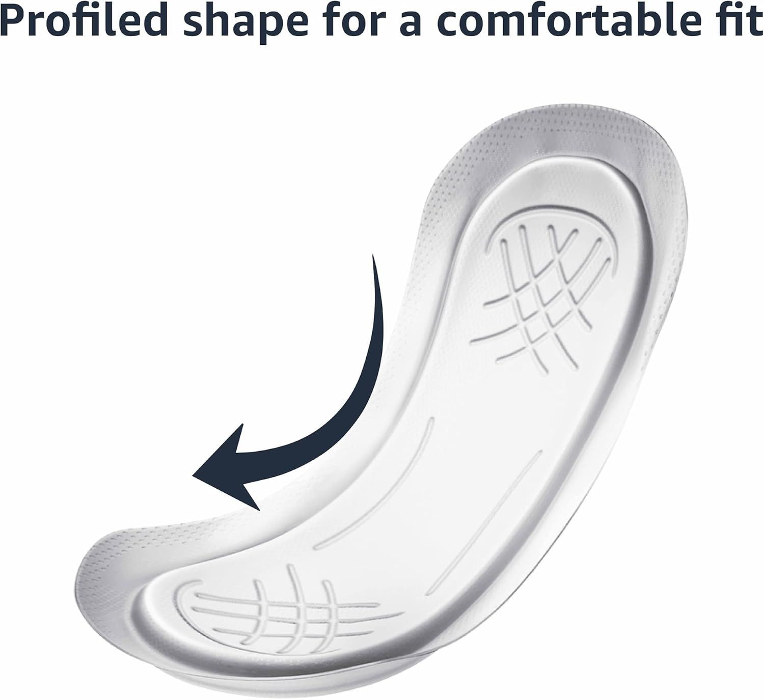 Highlights the product's contoured, profiled shape to communicate that it provides a comfortable, ergonomic fit for the user. Emphasizes the comfort benefit…