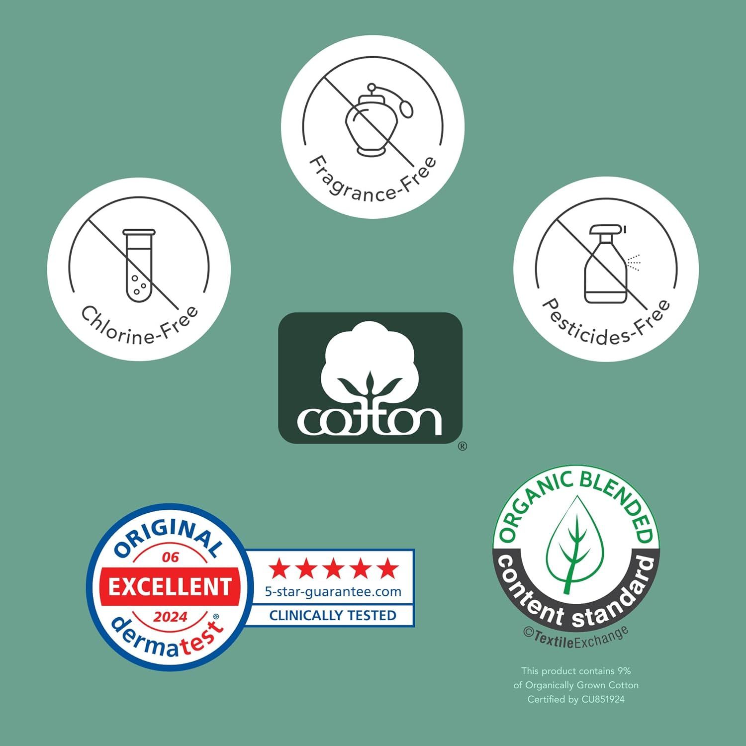 Communicates that the product is safe, eco-friendly, and free from harmful chemicals, reassuring shoppers about health and environmental responsibility.