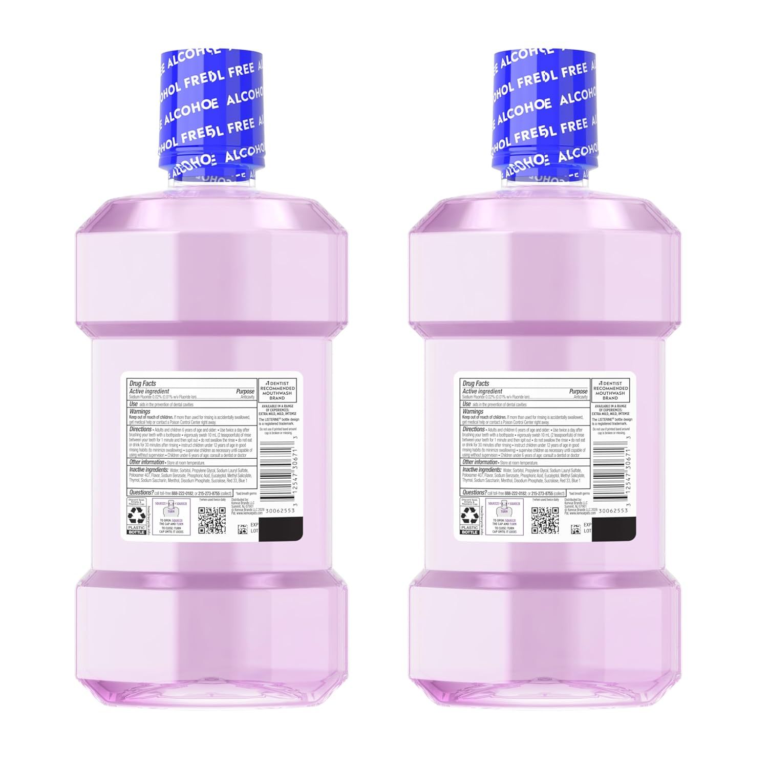 Shows the customer receives two bottles of mouthwash in this purchase, communicating value and quantity included in the bundle.