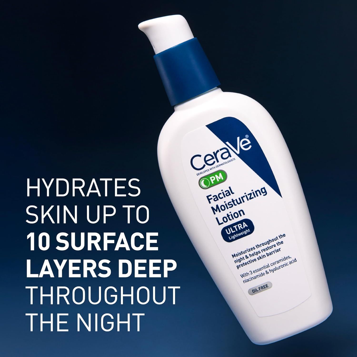 Communicates the product's deep penetration capability with a quantifiable claim to reassure shoppers of its superior moisturizing effectiveness throughout the night. Highlights the primary benefit…