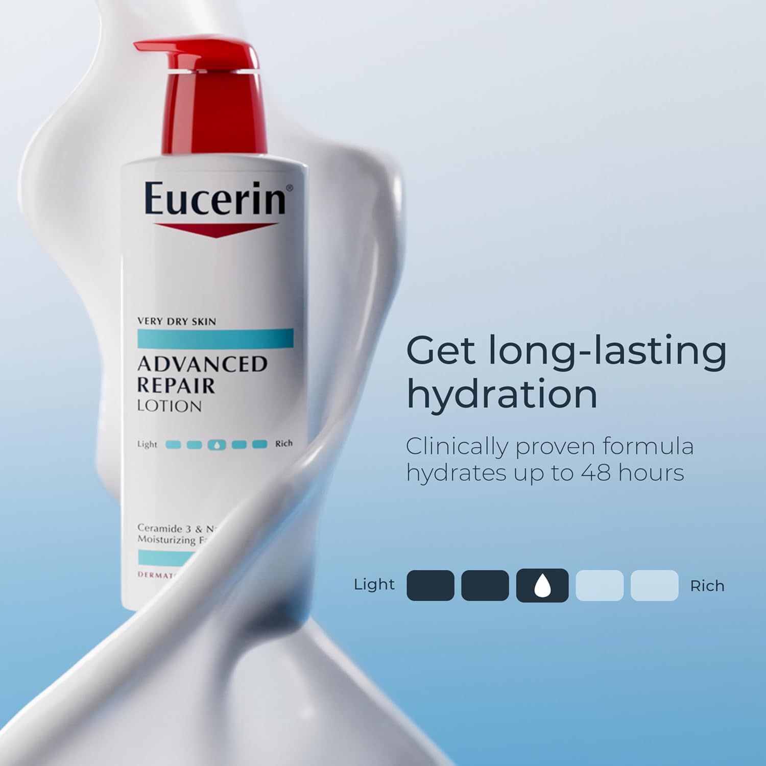 Communicates the product's clinically proven performance claim of providing hydration for up to 48 hours, reassuring shoppers of its long-lasting effectiveness. Highlights the core benefit of…