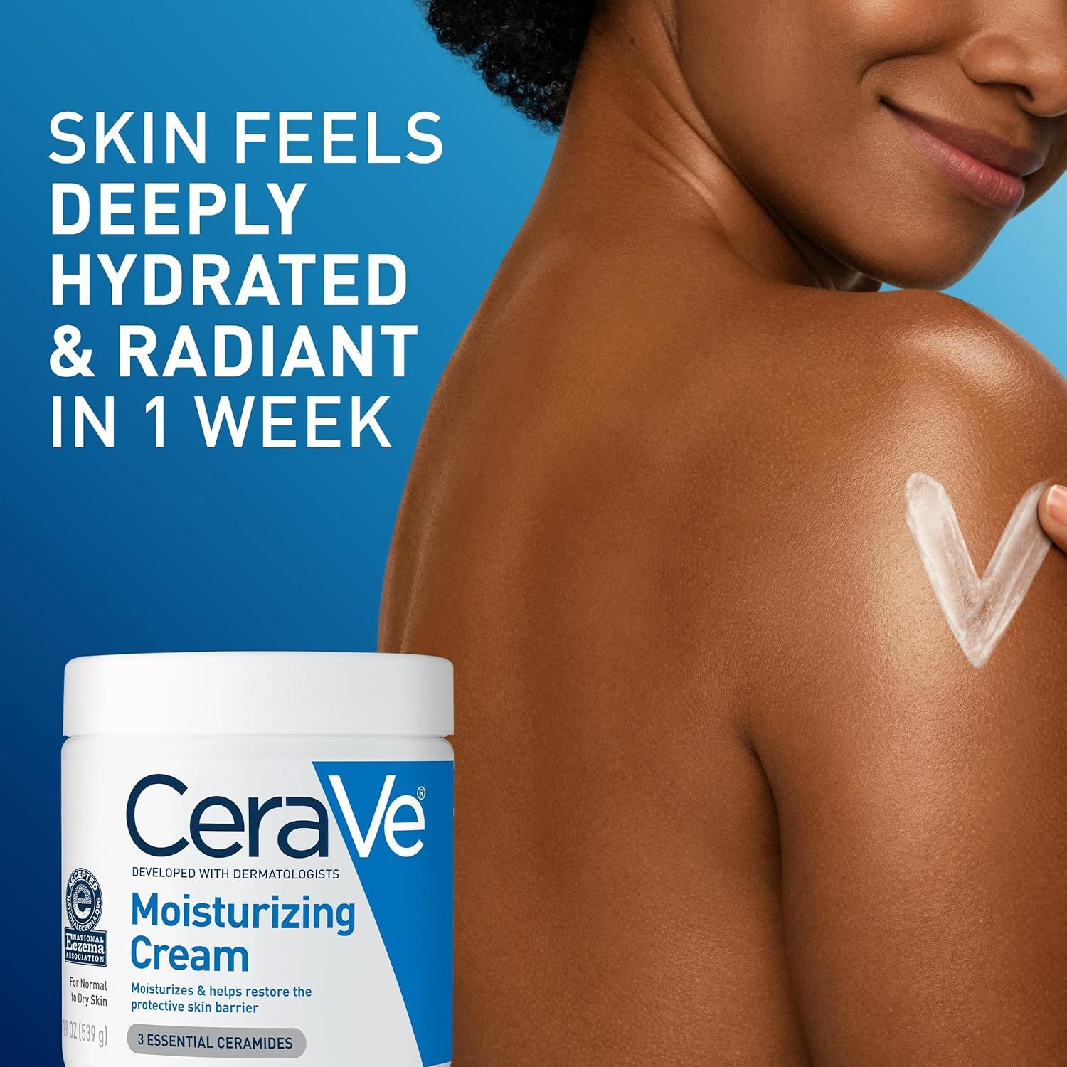 Communicates a specific timeframe for visible results (deeply hydrated and radiant skin in 1 week) to set clear expectations and build confidence in the product's effectiveness. Highlights the…