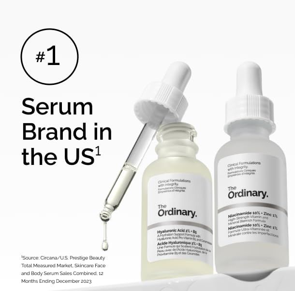 Establishes brand authority and market leadership by highlighting The Ordinary's position as the #1 serum brand in the US, building trust and credibility with shoppers.