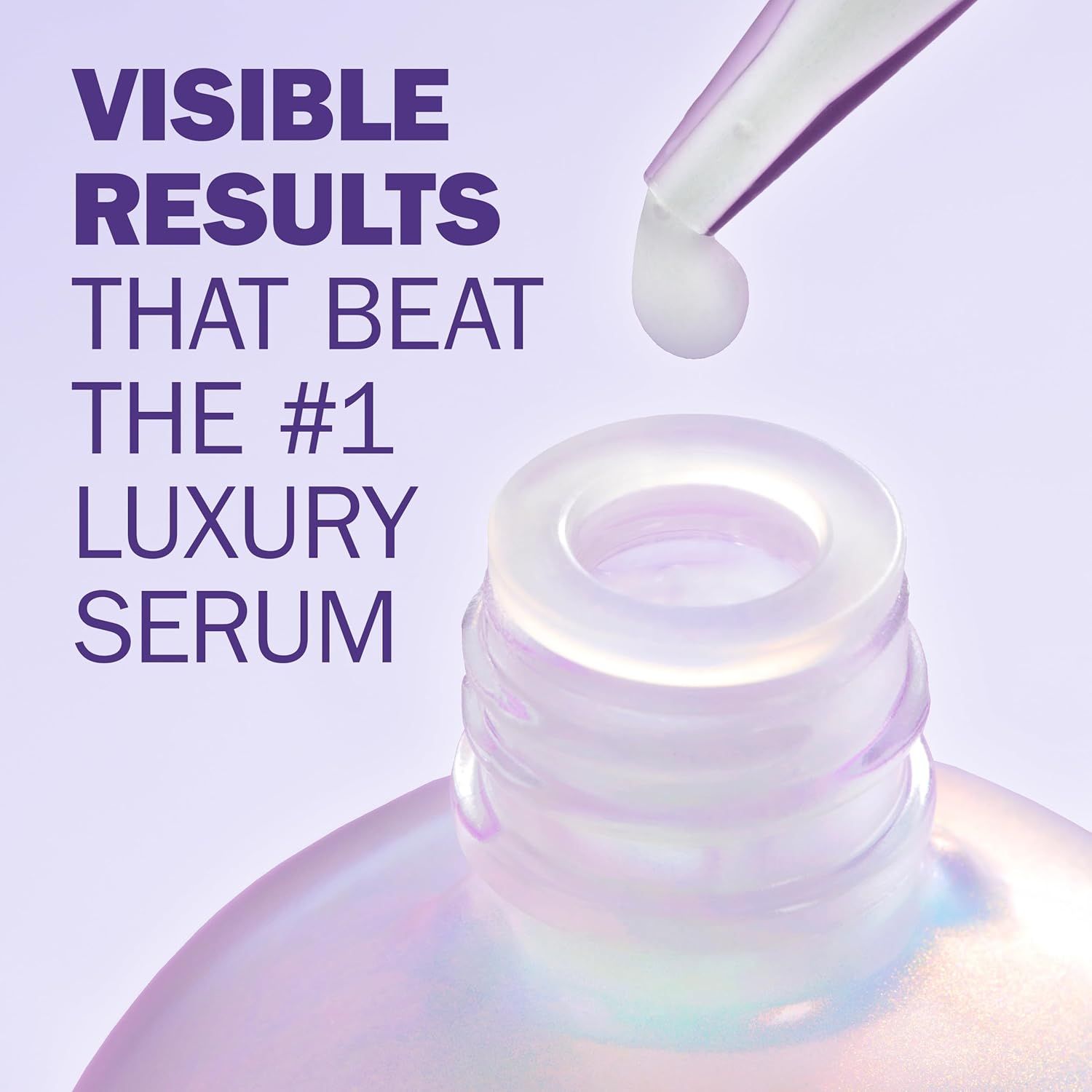 Communicates that this product delivers visible results that outperform the leading luxury serum competitor, positioning it as a more effective alternative. Highlights the product's ability to…