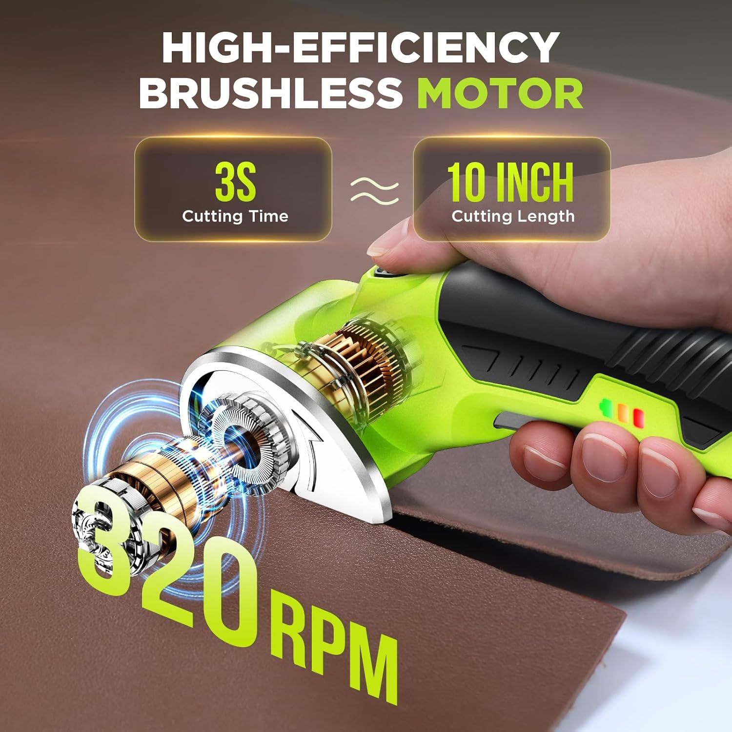Demonstrates the internal motor technology and engineering of the product, using an exploded view to show the brushless motor components and reassure shoppers…