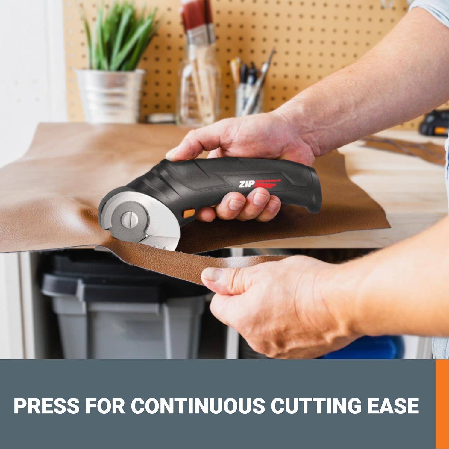 Demonstrates how to use the rotary cutter by pressing for continuous cutting, showing shoppers the ease of operation and proper handling technique. Highlights…