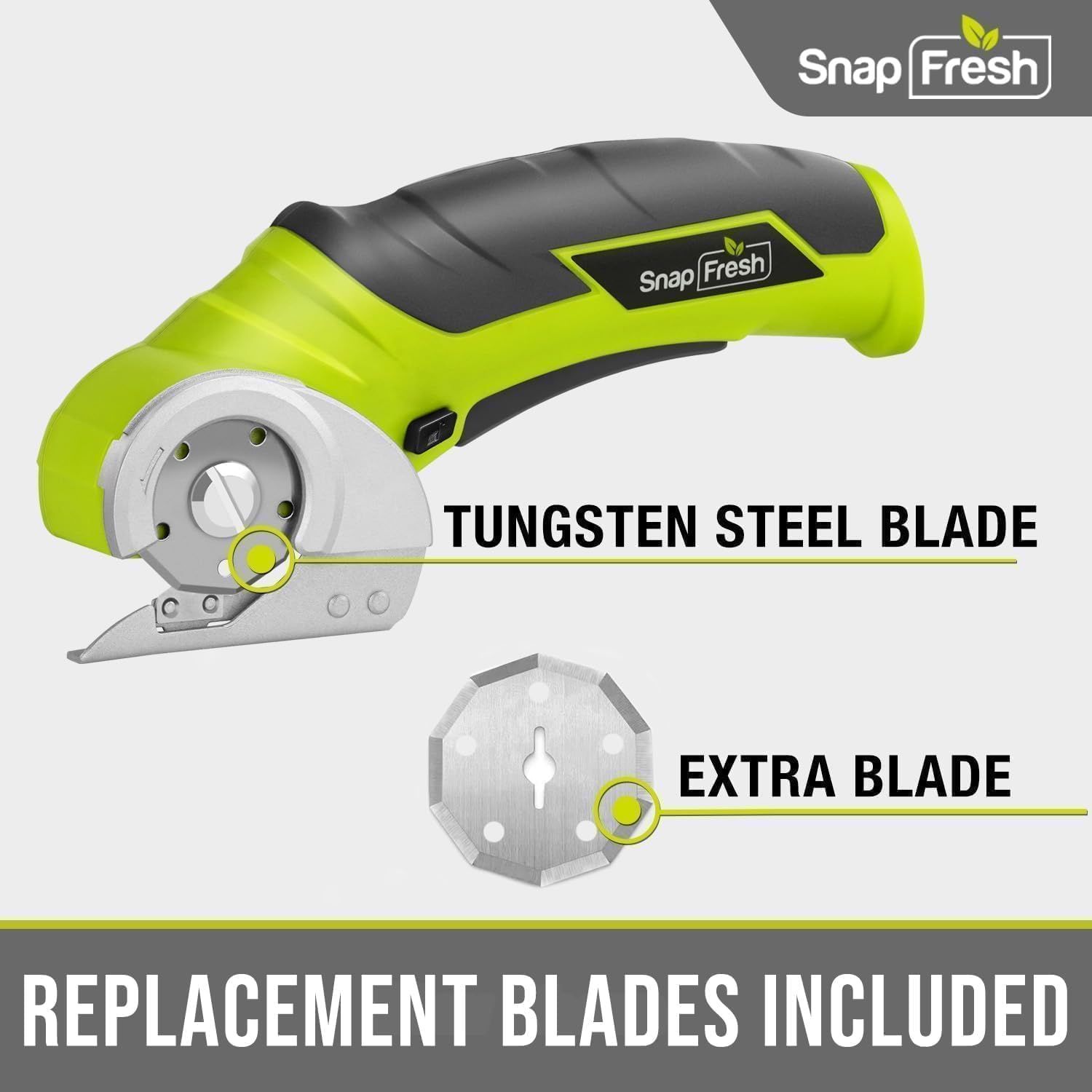 Shows shoppers what comes in the box, specifically highlighting that replacement blades are included with the rotary cutter to reassure buyers of added value…