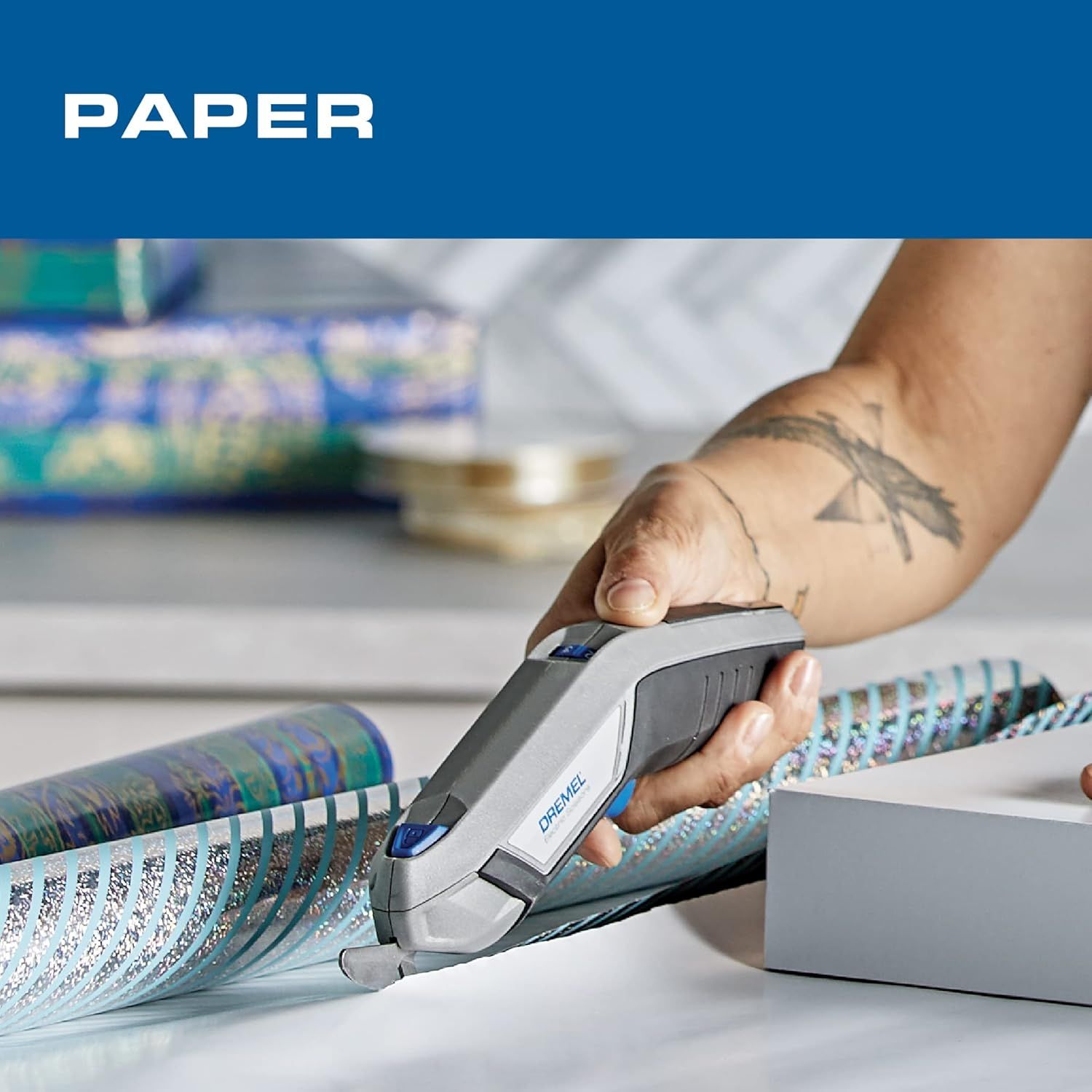 Demonstrates the product in use for paper crafting applications, showing shoppers how the tool can be used for creative projects and reassuring them of its…