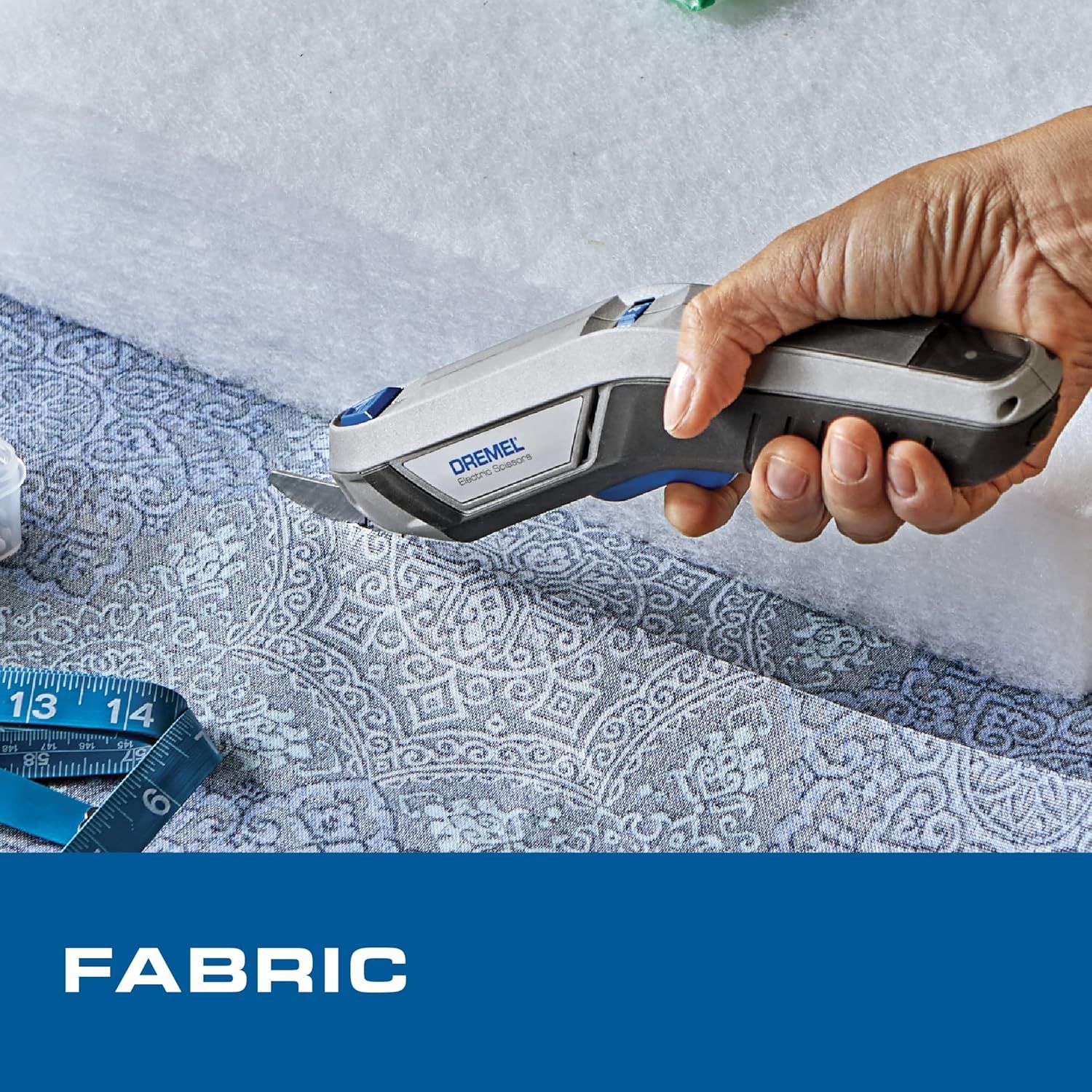 Demonstrates the product's capability to cut fabric materials, showing shoppers a specific use case for crafting, sewing, or DIY projects.