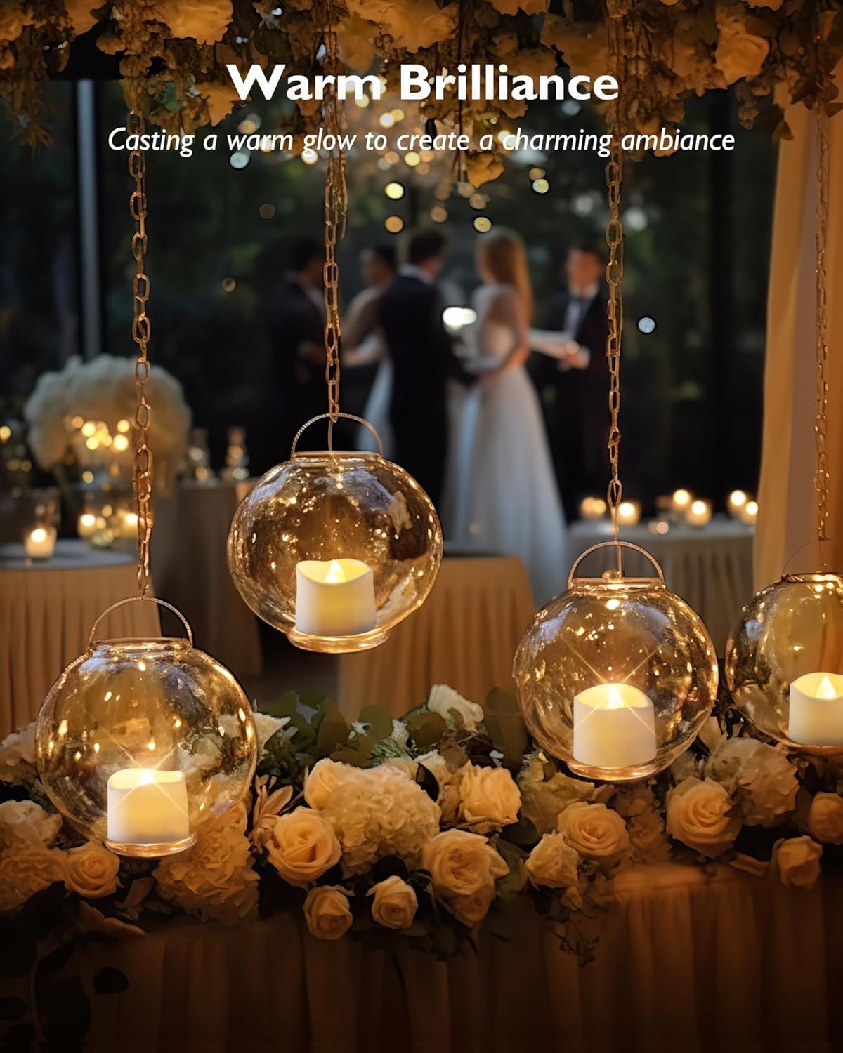 Communicates the product's ability to create a warm, charming glow for special occasions and romantic settings, emphasizing the aesthetic and emotional…