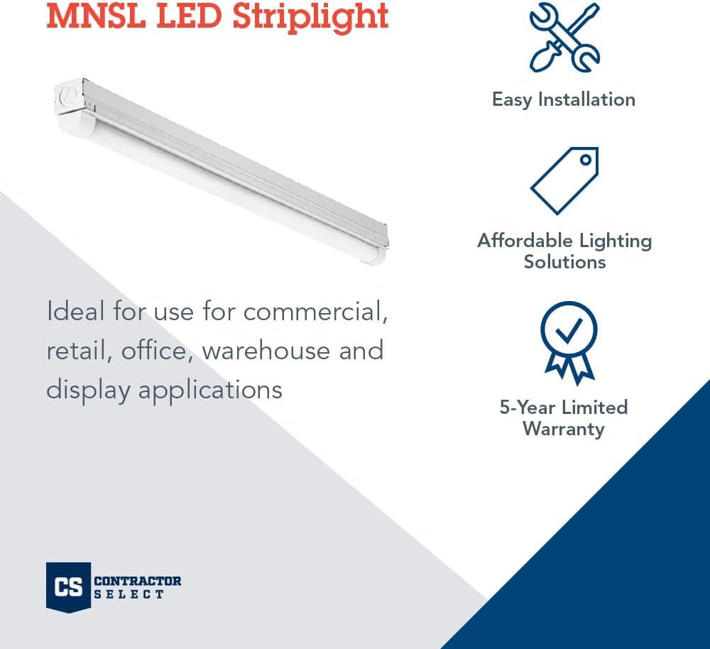 Communicates multiple distinct selling benefits of the LED striplight including ease of installation, affordability, and warranty coverage to reassure…
