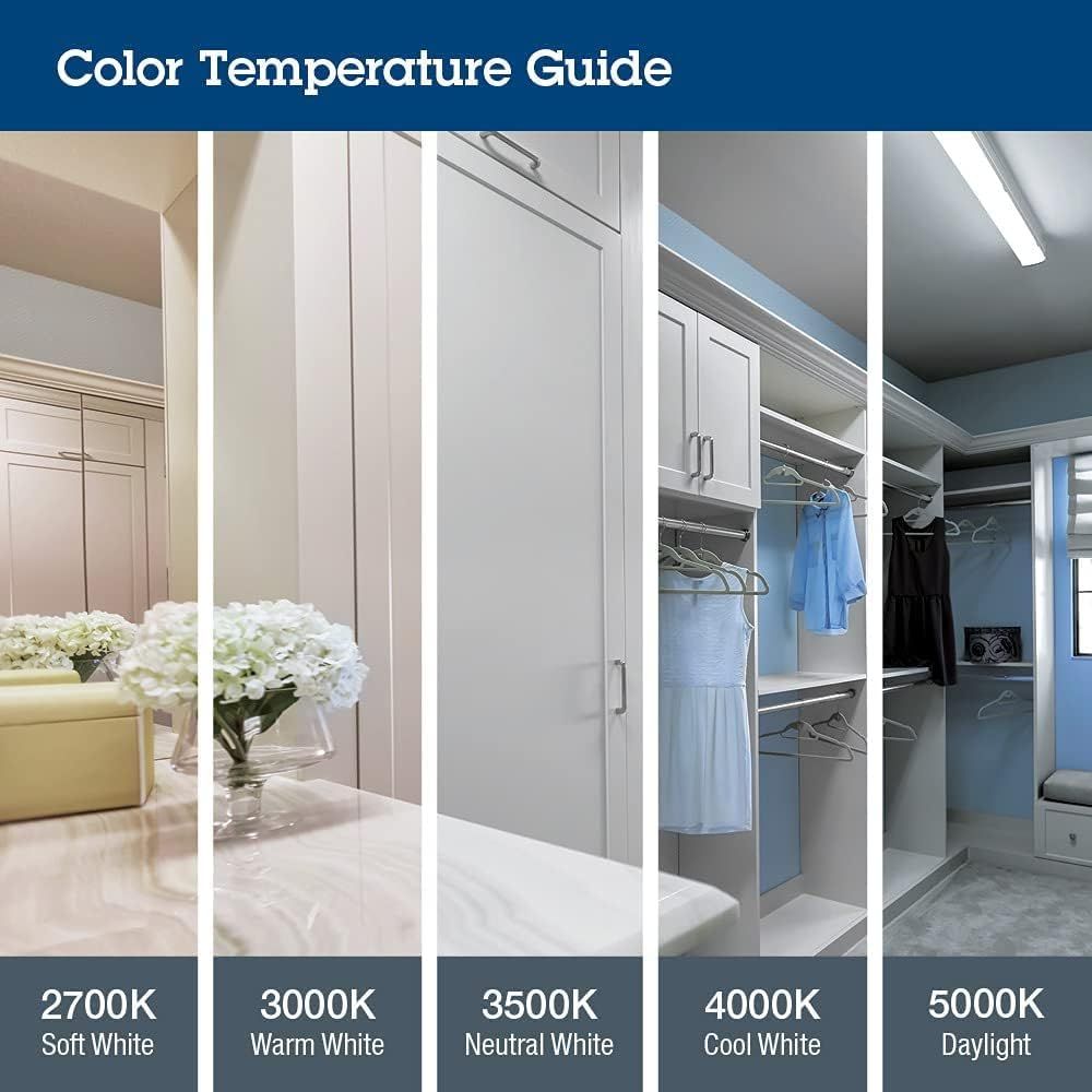 Helps shoppers understand the different color temperature options available in the product line, enabling them to choose the lighting that best fits their space and preference.