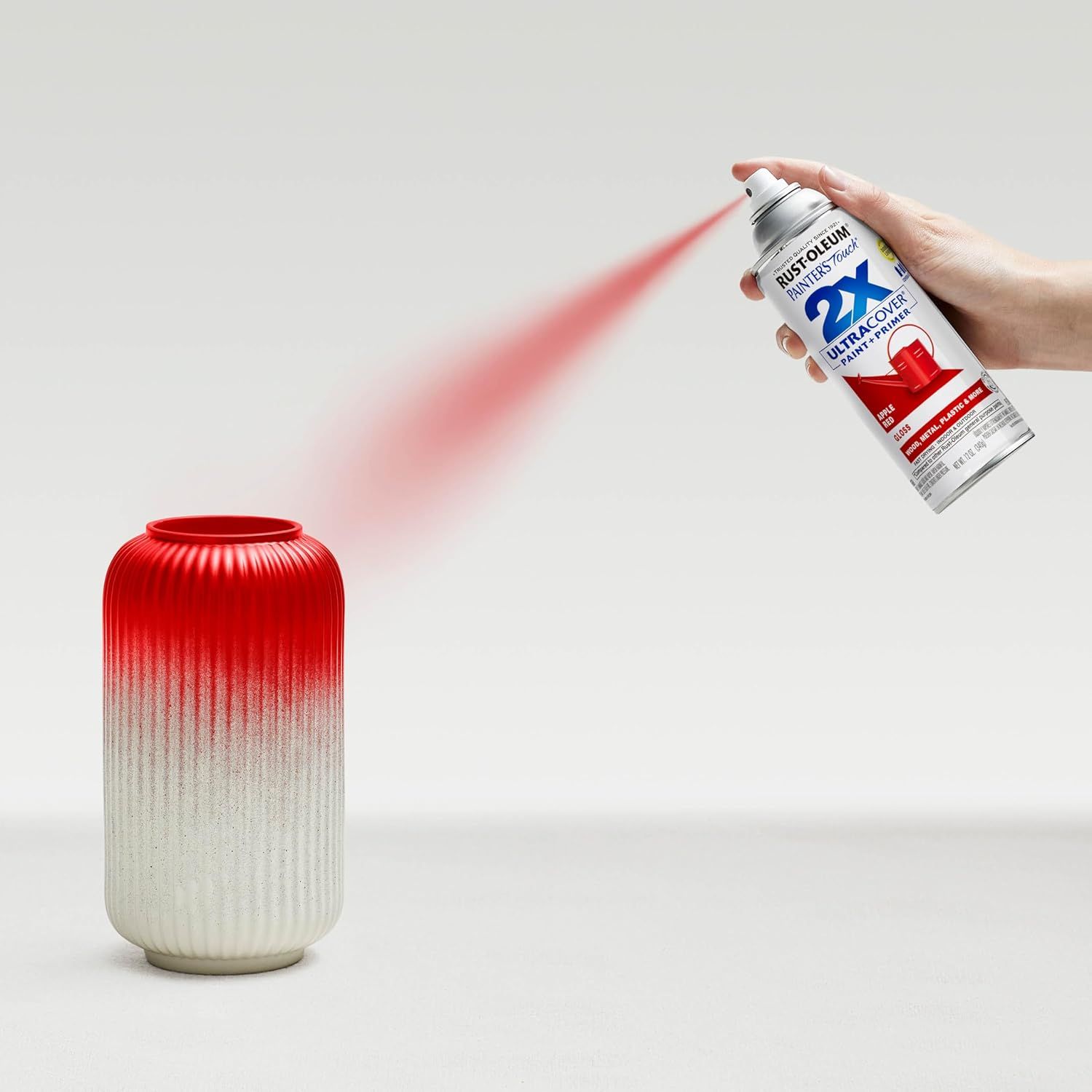 Demonstrates how to apply the spray paint product to achieve an even, professional finish on objects like the vase shown. Shows the ease of use and quality…