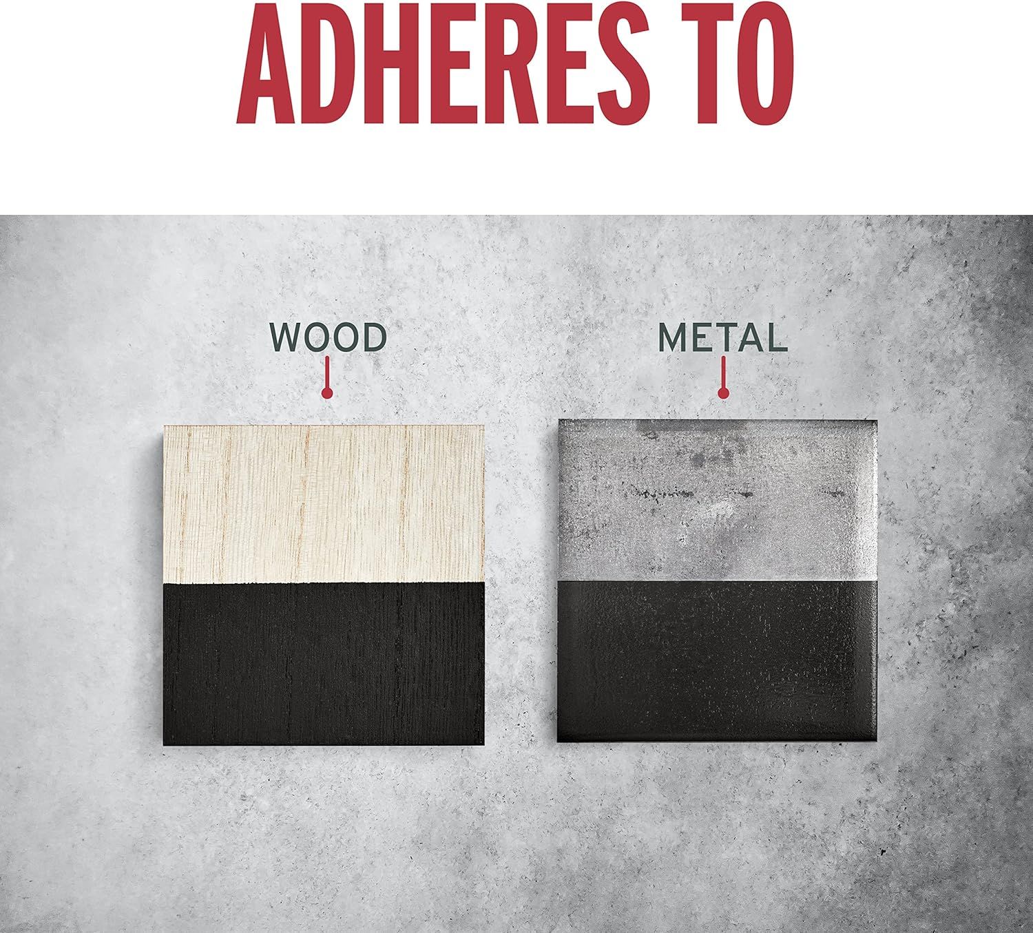 Demonstrates that the product adheres effectively to multiple surface types (wood and metal), reassuring shoppers of its versatility and broad application…