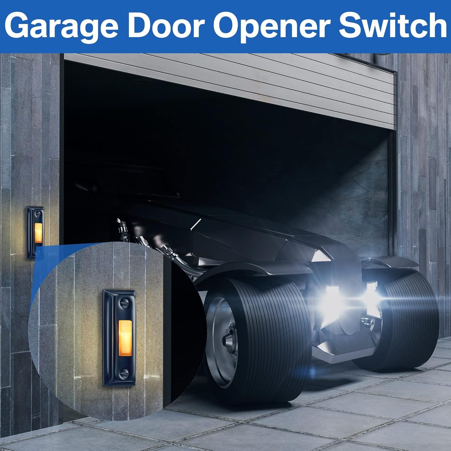 Demonstrates the product's application as a garage door opener switch, showing how it enables convenient access control for garage doors in a real-world…