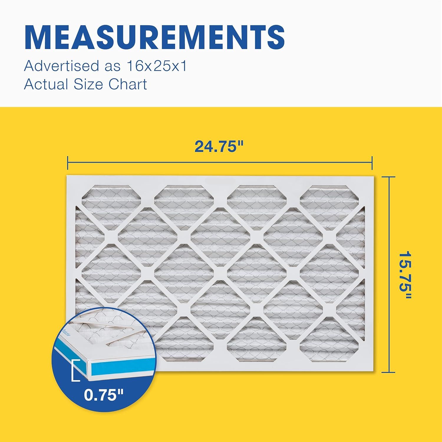 Clarifies the true physical dimensions of the air filter to help shoppers understand the exact size they will receive, addressing potential confusion between…