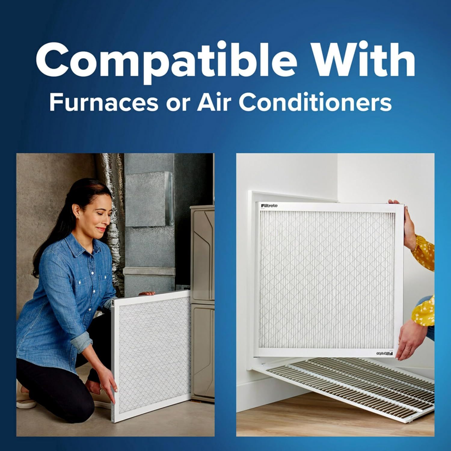 Demonstrates that the product (air filter) is compatible with multiple HVAC systems, reassuring shoppers it will work with their existing furnace or air…