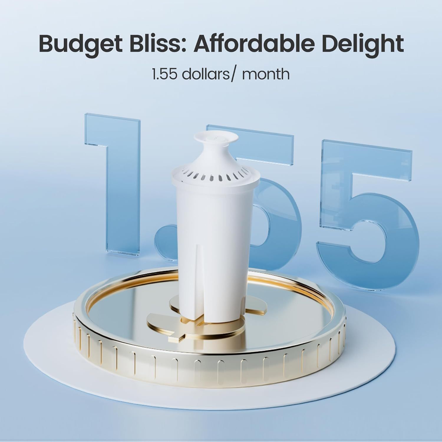 Communicates the low monthly cost of the product to emphasize affordability and value, making it attractive to budget-conscious shoppers.