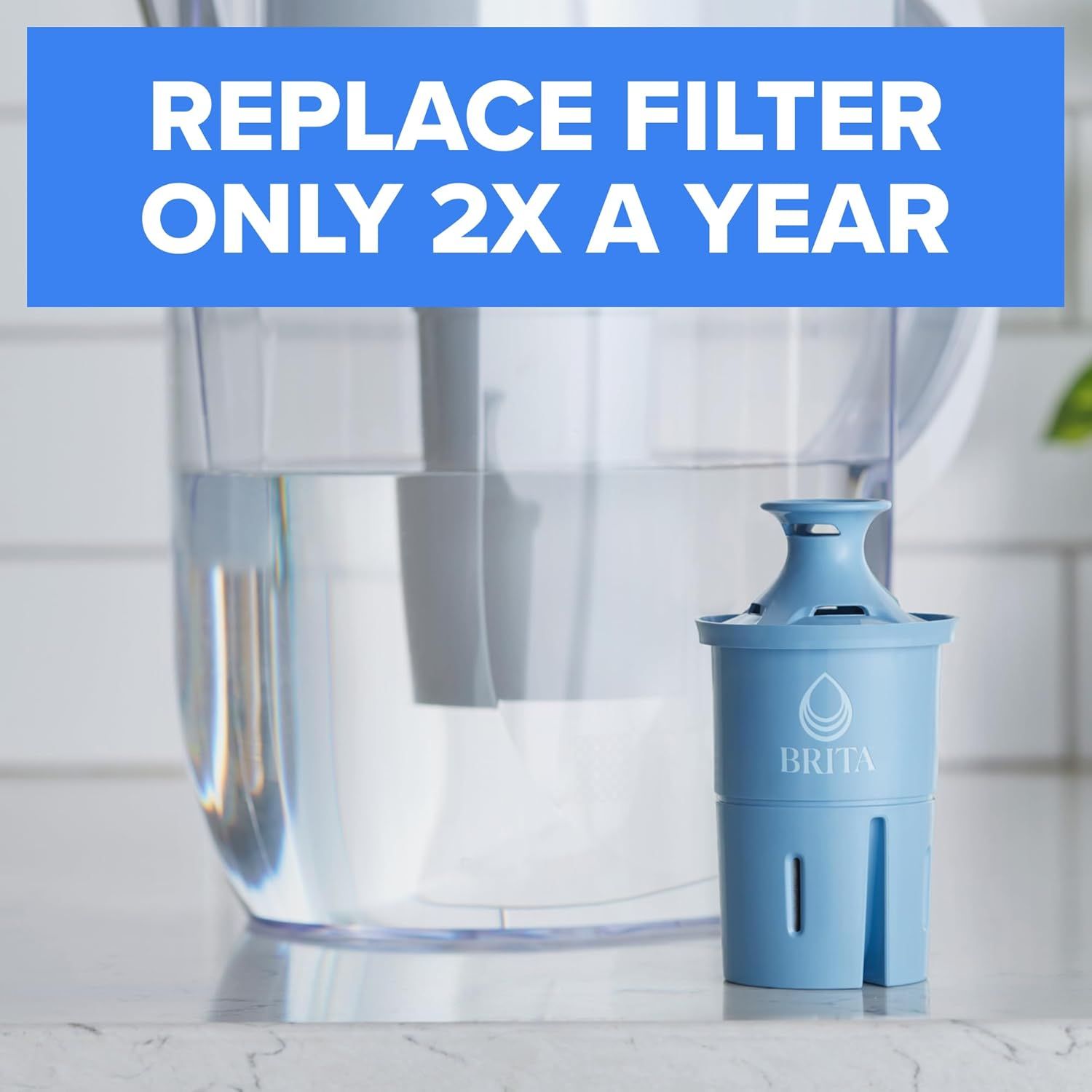 Communicates the convenience and cost-effectiveness of the filter by emphasizing that it only needs to be replaced twice a year, reducing maintenance hassle…