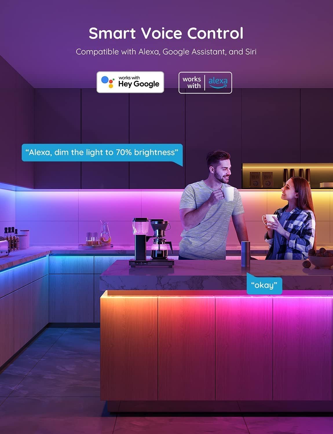 Demonstrates how to use voice commands to control the product, showing shoppers the ease of smart home integration with Alexa, Google Assistant, and Siri.…