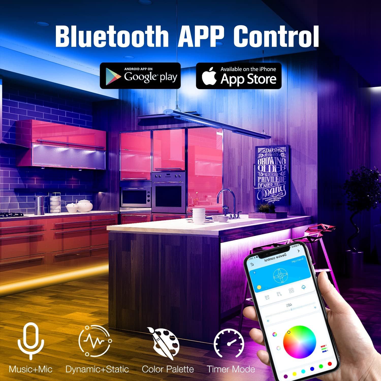 Demonstrates how to control the product's smart lighting features via a mobile app, showing compatibility with both Android and iOS platforms and highlighting…