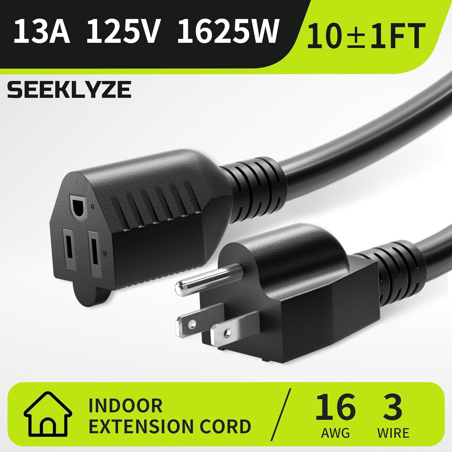 Communicates the technical specifications and performance capacity of the extension cord, reassuring shoppers about its power handling capability and length…