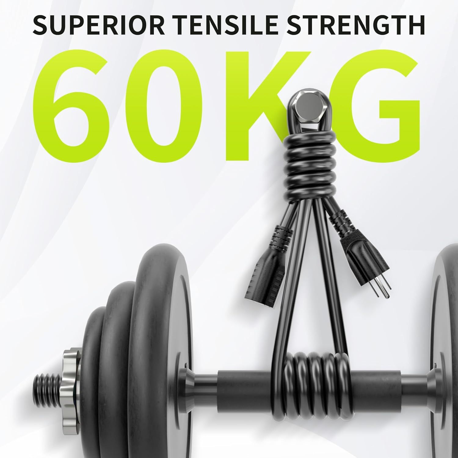 Communicates the product's exceptional strength rating of 60KG to reassure shoppers of its durability and load-bearing capacity. Highlights the product's…