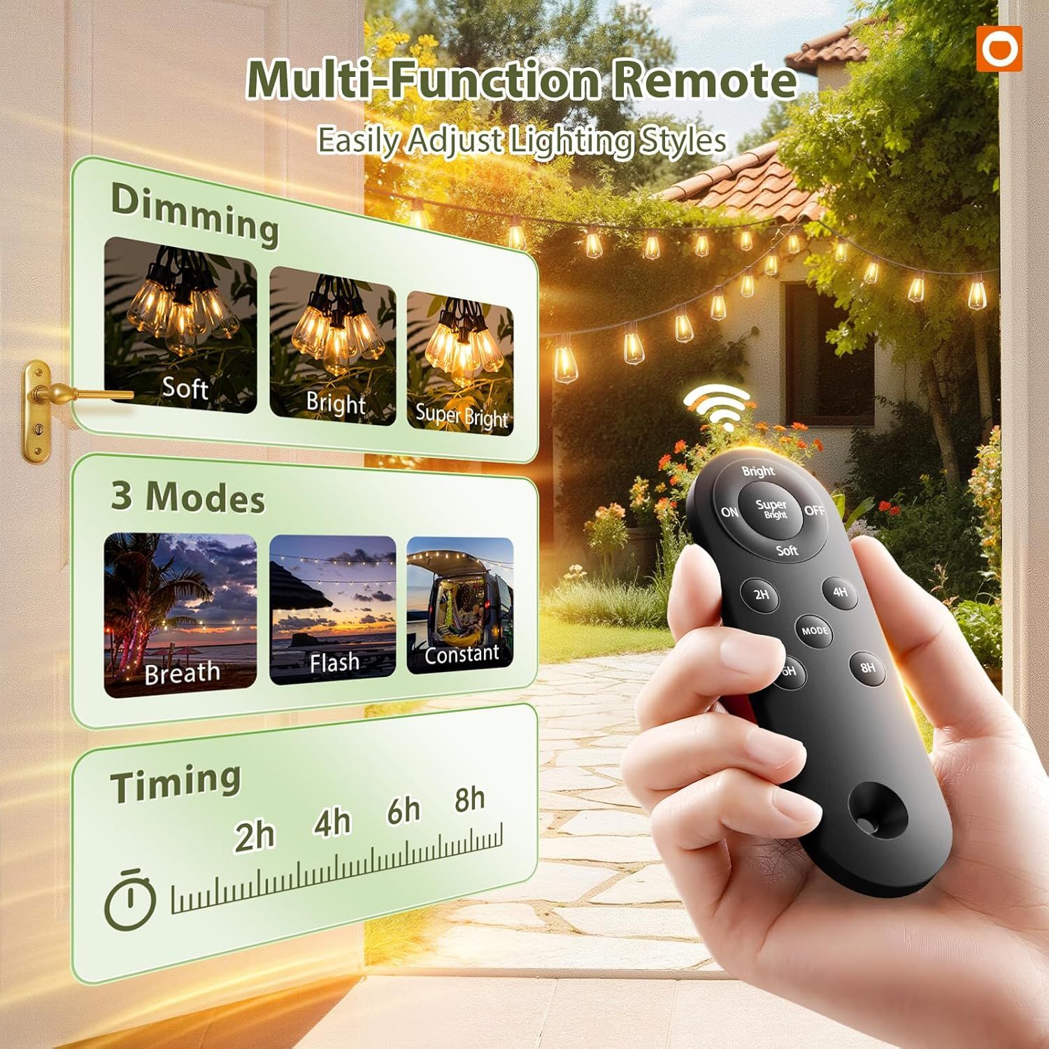 Demonstrates the comprehensive functionality of the remote control, showing shoppers they can easily customize lighting brightness, modes, and timing for…