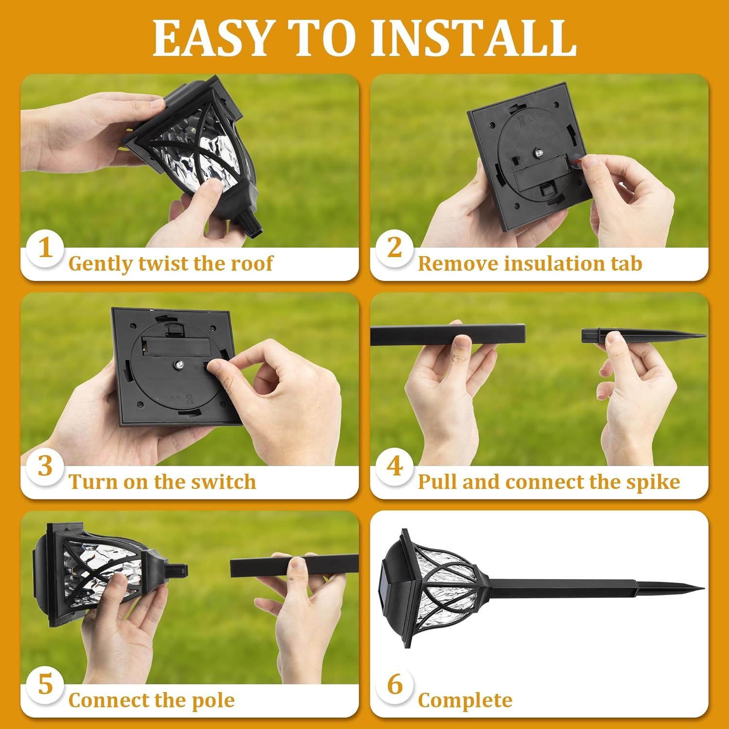 Demonstrates the step-by-step installation process for the product, reassuring shoppers that setup is simple and straightforward with clear visual instructions.