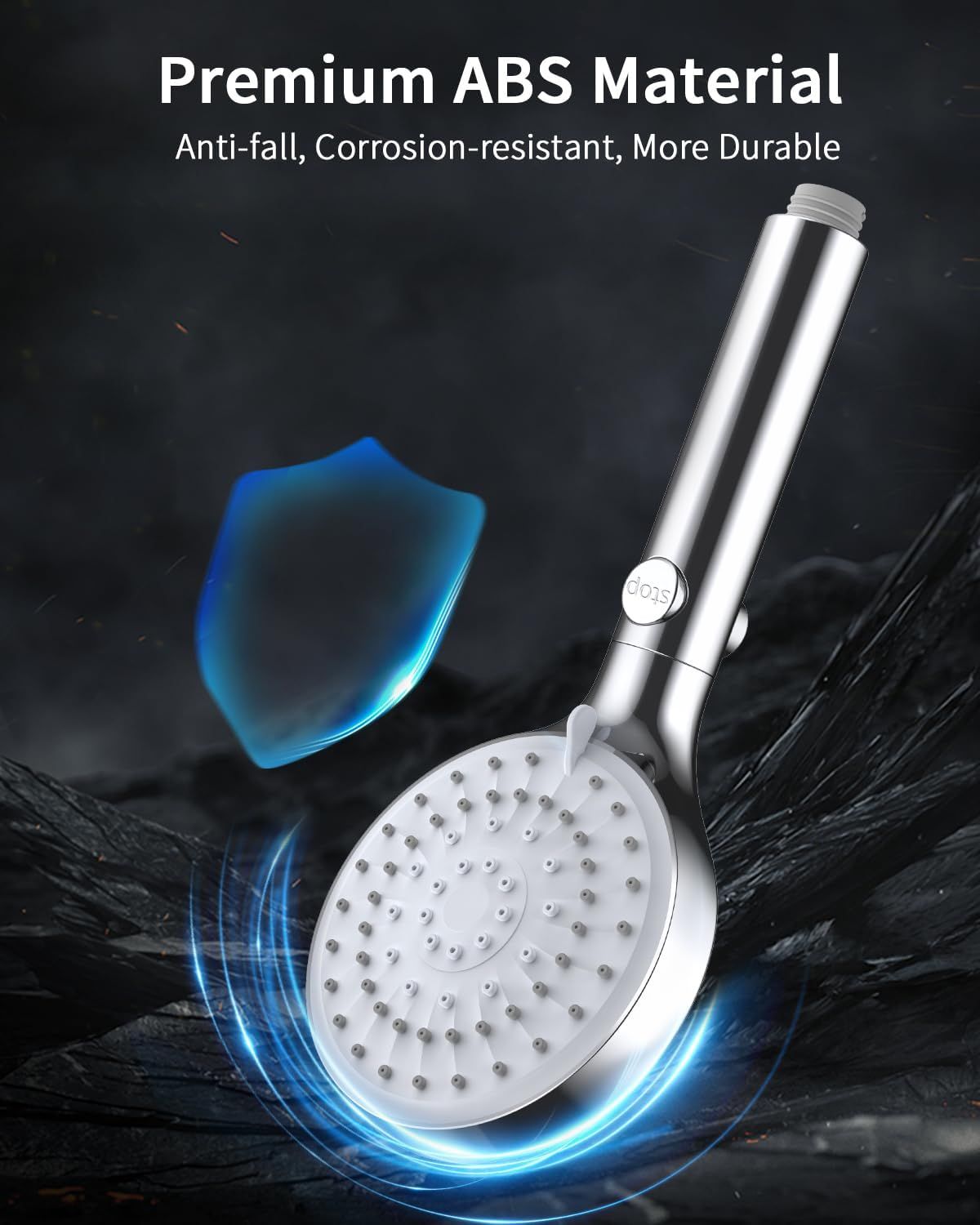 Highlights the product's premium ABS material construction and its durability benefits (anti-fall, corrosion-resistant) to reassure shoppers of its quality…