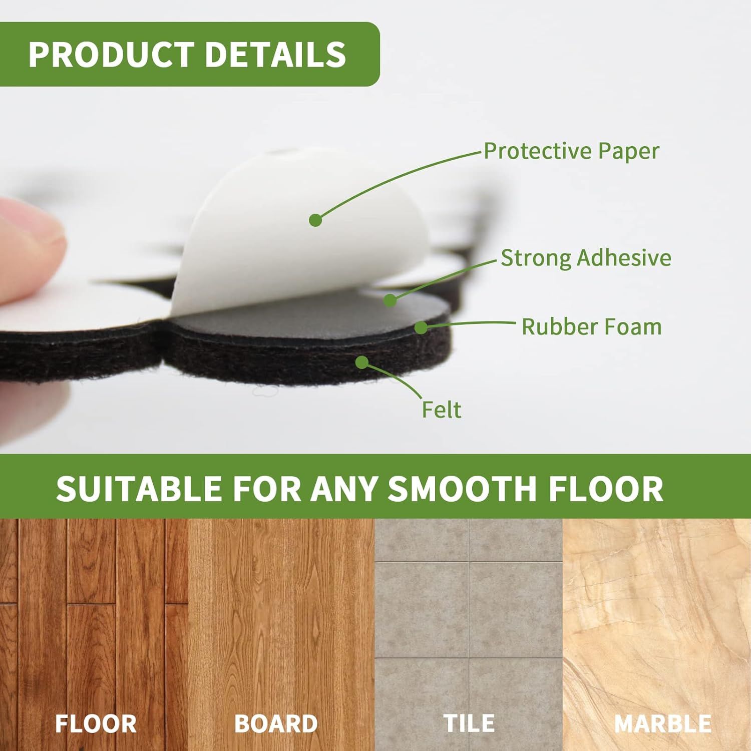 This image breaks down the physical layers of the product to show shoppers exactly what materials it's made of and how it's constructed, while also demonstrating its compatibility with multiple…