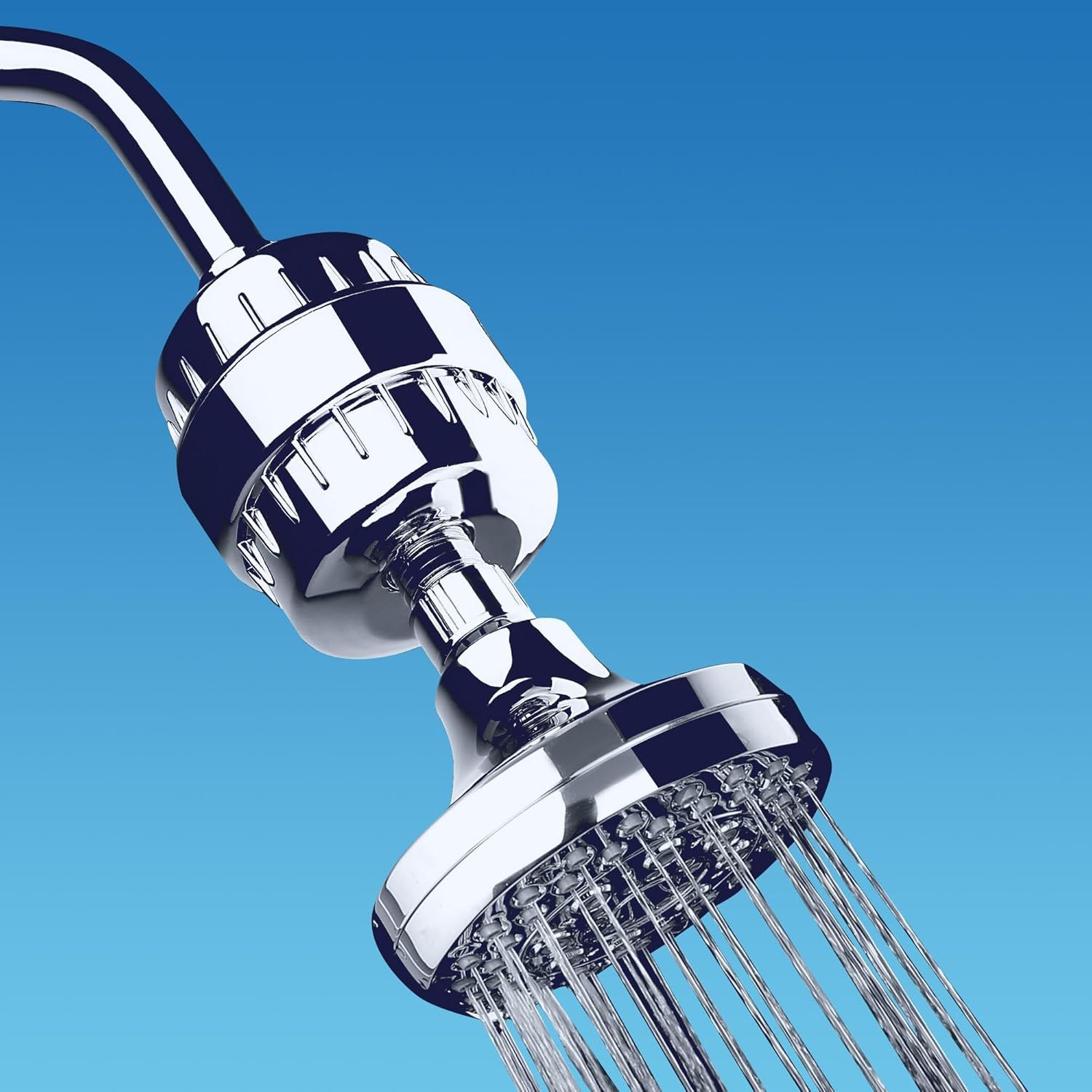Demonstrates the internal structure and component breakdown of the shower head to highlight its multi-stage filtration design and premium construction quality.