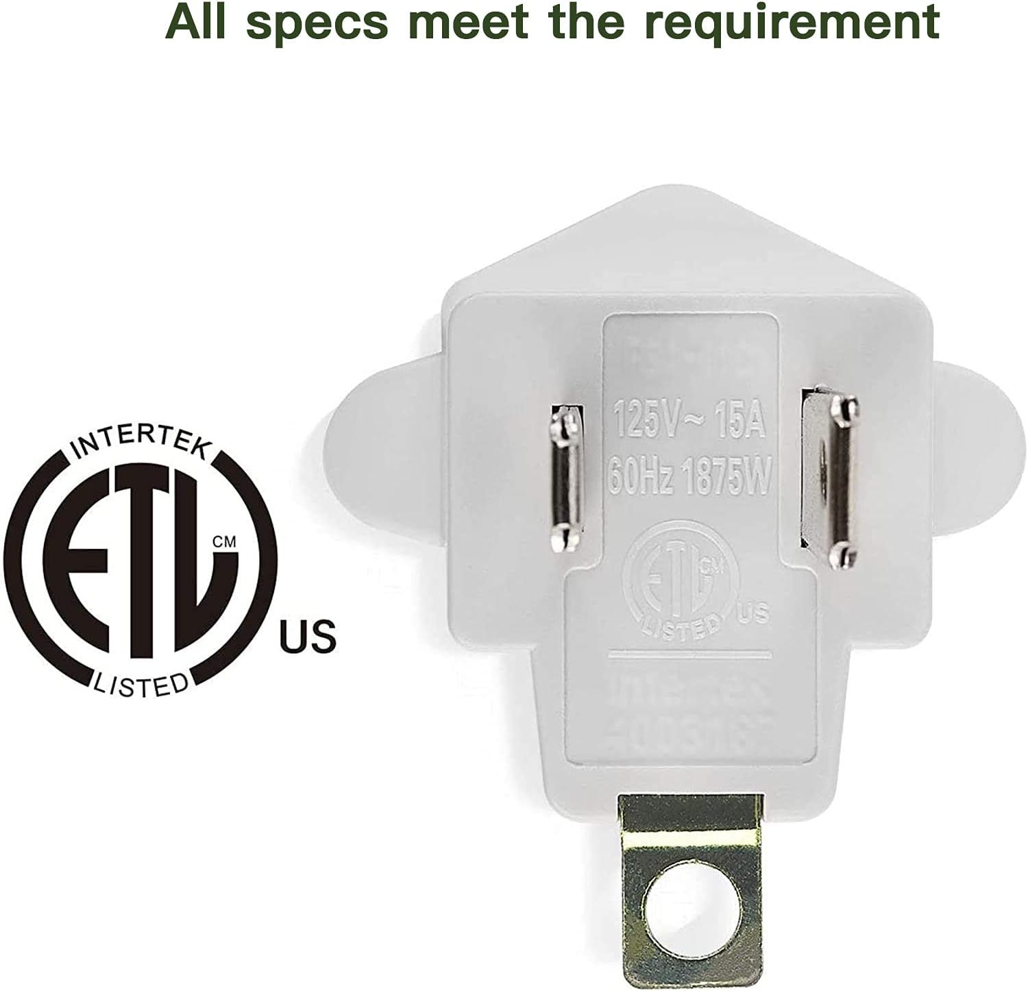 Communicates that the product meets safety standards and is certified by Intertek ETL, reassuring shoppers about electrical safety and regulatory compliance.
